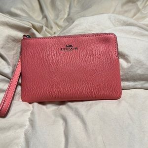 Coach wristlet in color pink lemonade. NWT